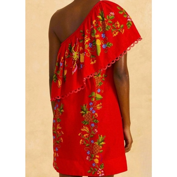 NWT Farm Rio Tropical Romance Red Mini Dress Size S - Picture 2 of 11